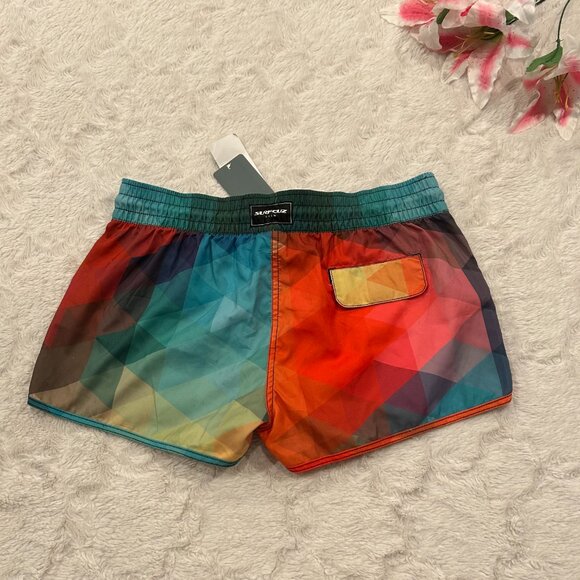 NWT Surf Cuz - Rainbow Diamond Pattern Board Shorts - M - Picture 4 of 13
